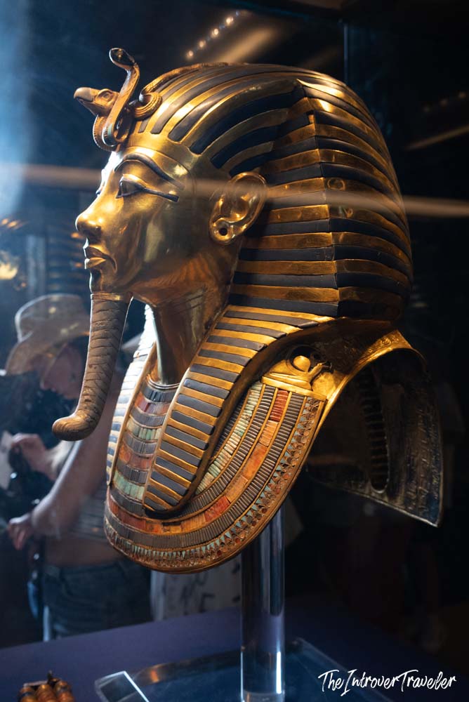 Gold funeral mask of Tutankhamun on display at the Egyptian Museum in Cairo