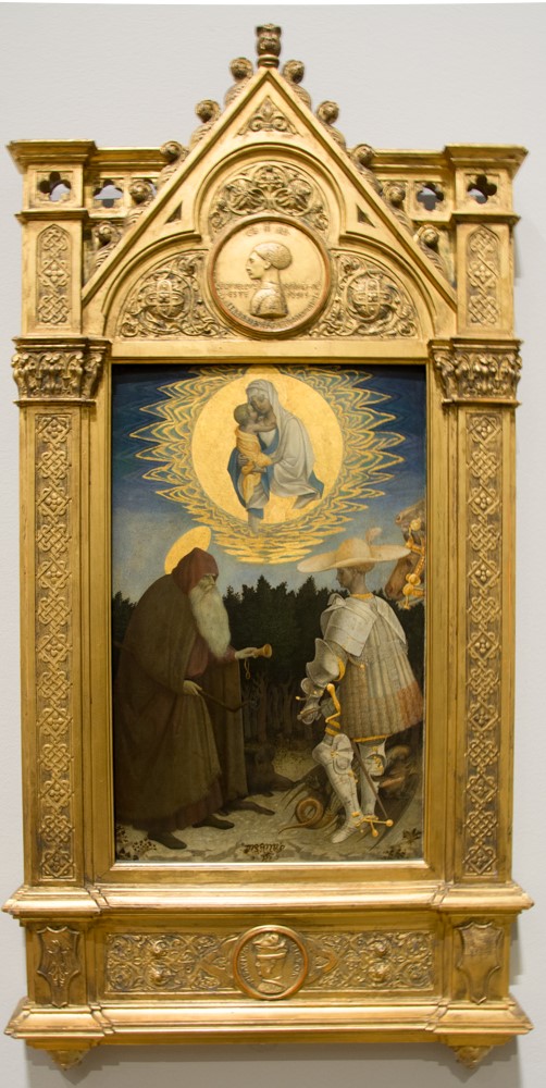 Pisanello altarpiece with Madonna, St Anthony and St George, National Gallery London