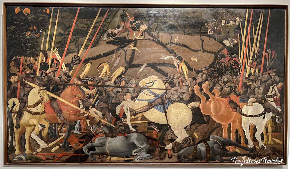 Battle of San Romano by Paolo Uccello, a key Renaissance masterpiece at the Uffizi Gallery Florence