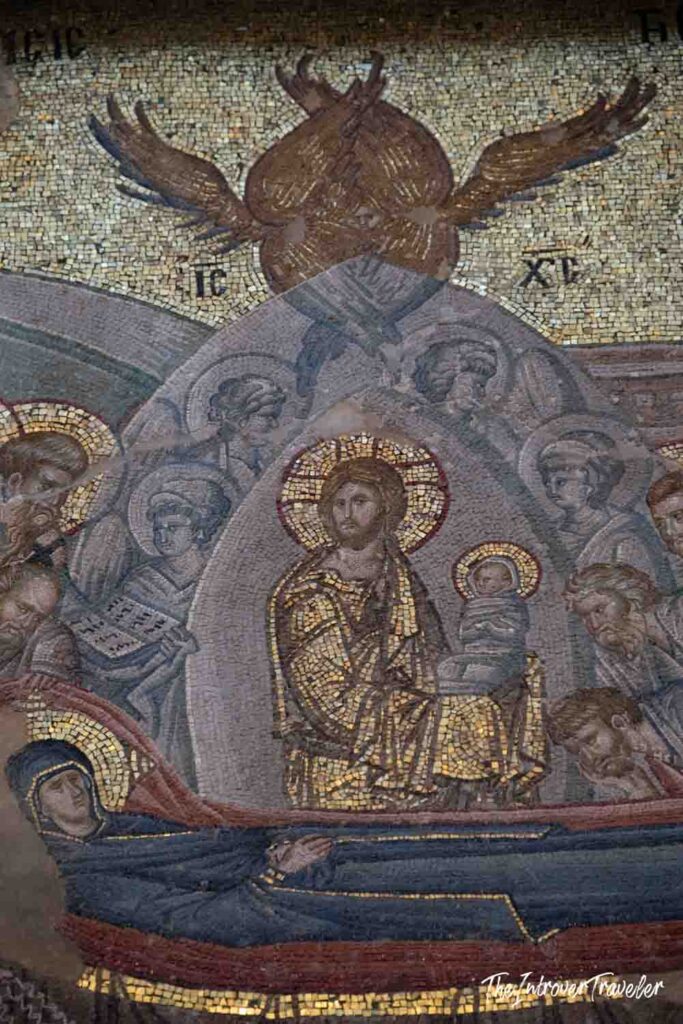 Byzantine mosaic of Christ enthroned with the Holy Spirit above, Chora Church Istanbul
