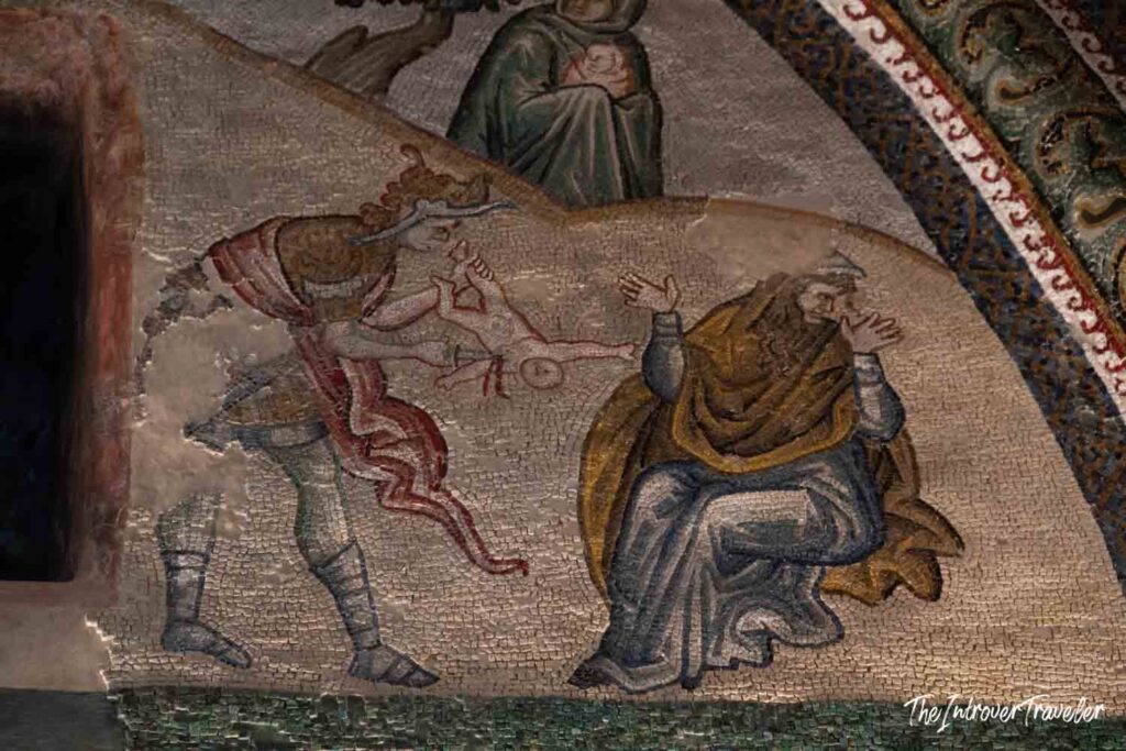 Byzantine mosaic of the Temptation of Christ by the Devil, Chora Church, Istanbul
