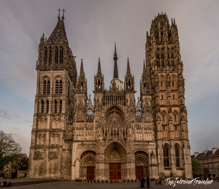 Rouen Cathedral Gothic facade in Normandy, immortalized by Monet's famous series of paintings