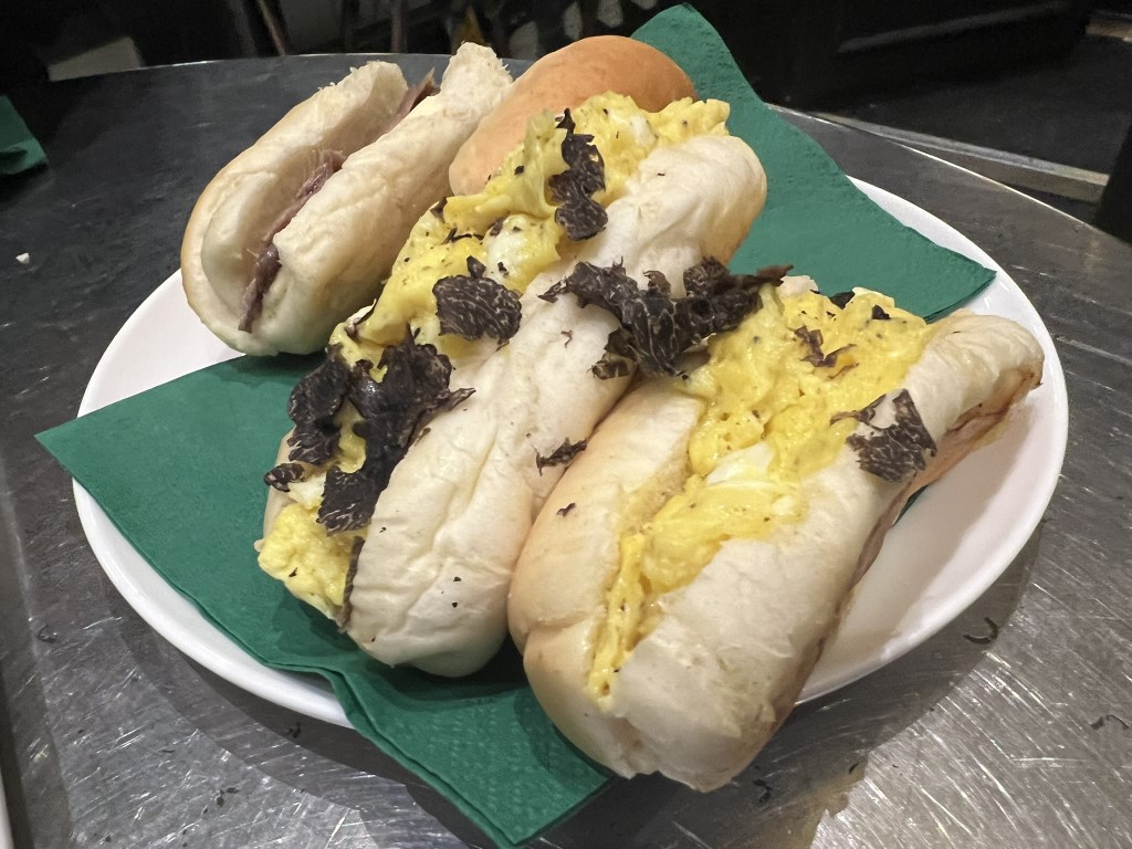 Scrambled egg and black truffle rolls at Procacci 1885, a Florence institution since 1885