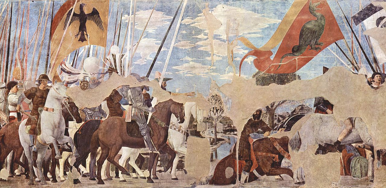 Battle of Constantine and Maxentius fresco by Piero della Francesca, Arezzo