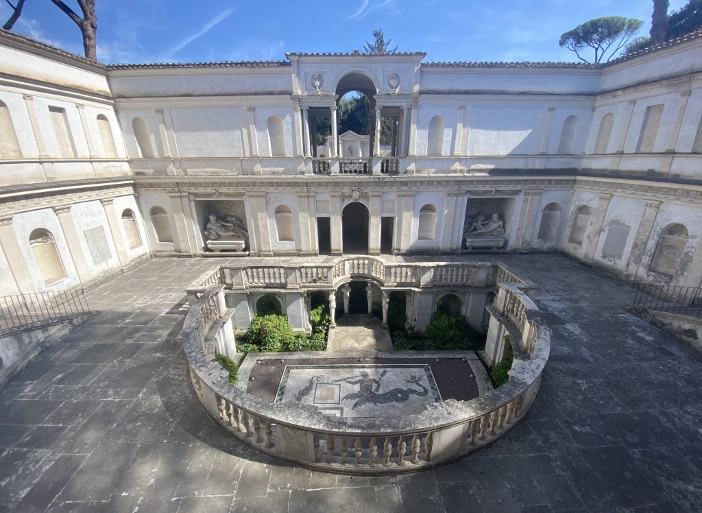 Sunken nymphaeum courtyard of Villa Giulia, Rome, housing the National Etruscan Museum
