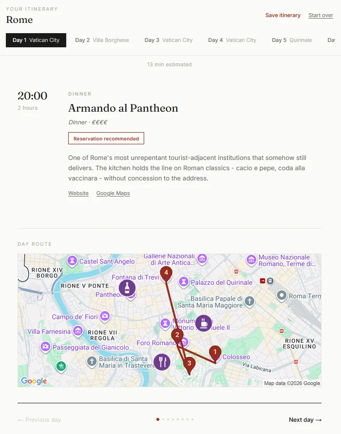 Flâneur generates personalised art itineraries for cultural travelers and art enthusiasts