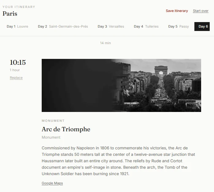 Flâneur Paris itinerary
