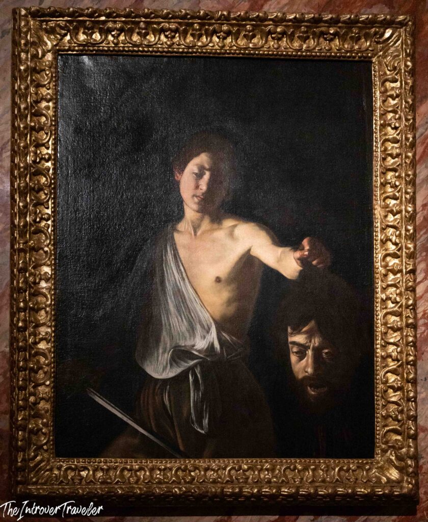 David with the Head of Goliath by Caravaggio, Room of the Silenus, Borghese Gallery, Rome